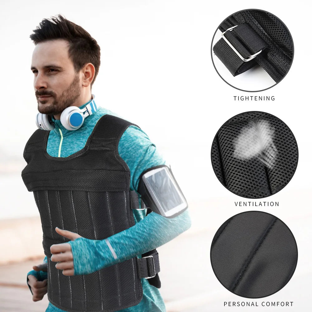 Adjustable Weight Vest Jacket for Enhanced Running & Training - 3 to 50 Kg Loading Capacity