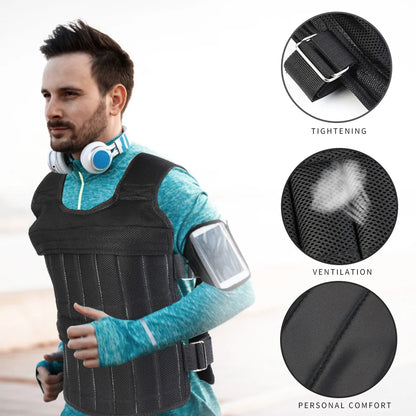 Adjustable Weight Vest Jacket for Enhanced Running & Training - 3 to 50 Kg Loading Capacity